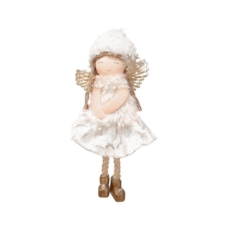 Christmas Lace Angel Doll Christmas Tree Small Pendant Lift Snowflake Girl Christmas Show Window Decorations Accessories 🇨🇳