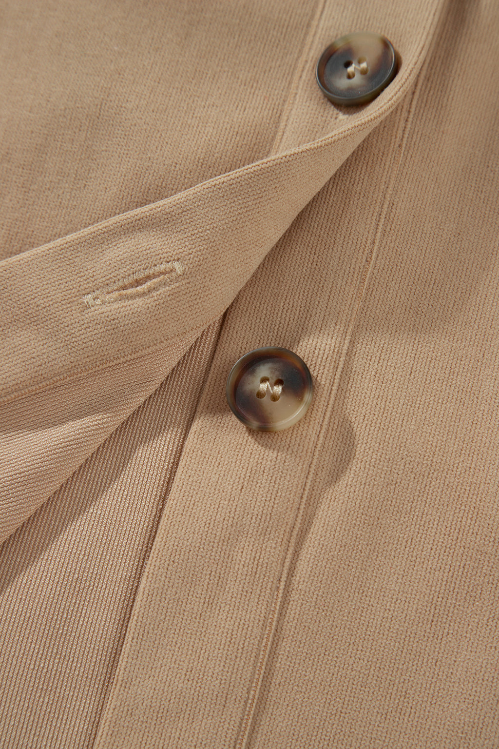 Light French Beige Plaid Colorblock Shirt Collar Shift Shacket 🇺🇸