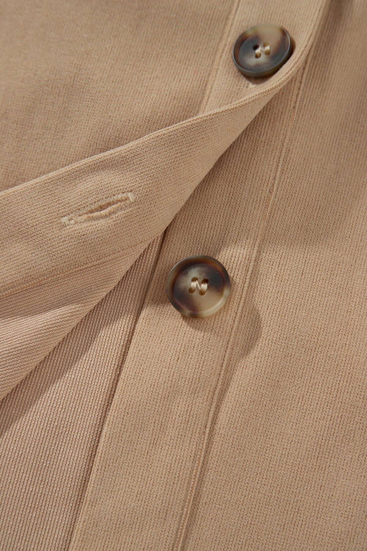Light French Beige Plaid Colorblock Shirt Collar Shift Shacket 🇺🇸