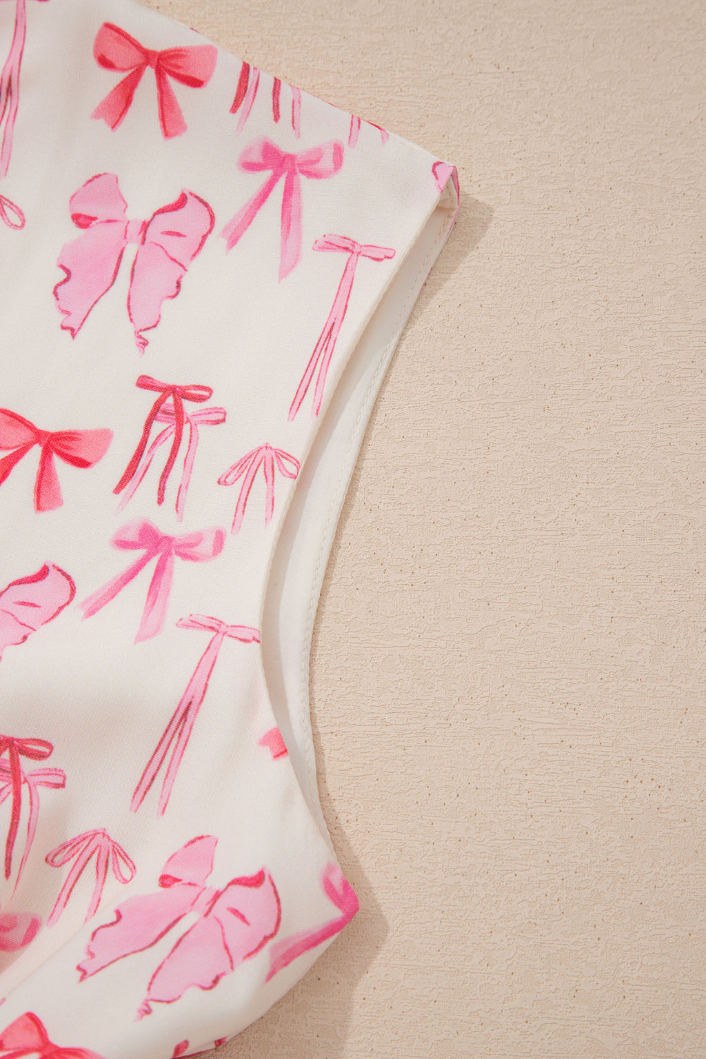 Pink Full Zip Cinched Waist Sleeveless Bow Mini Dress 🇺🇸