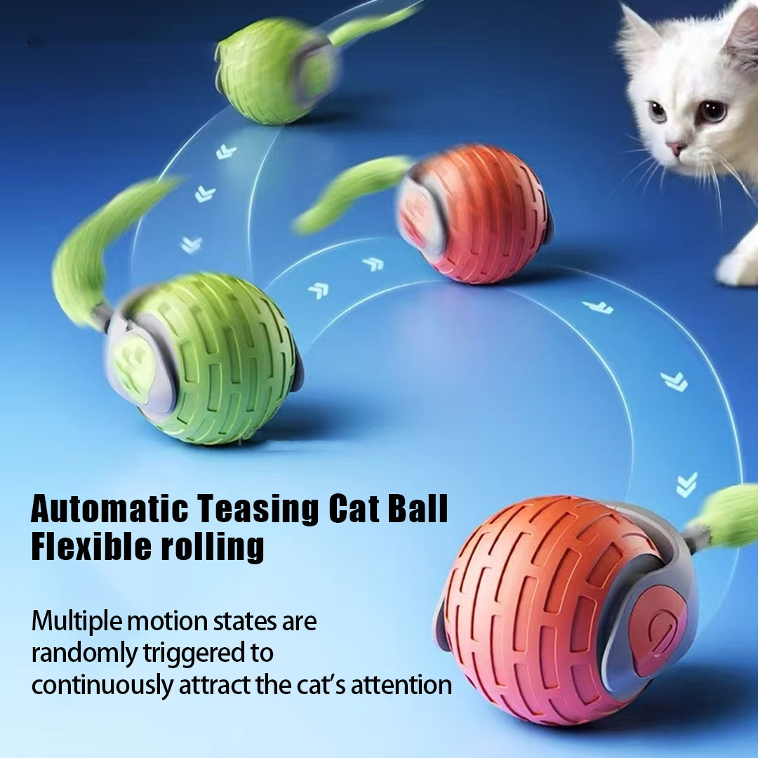 New Interactive Cat Toys Ball Auto Electric Rolling Ball Toys For Cat Kitty Pets Smart Automatic Teaser USB Rechargeable Cat Toy Pet Products 🇨🇳