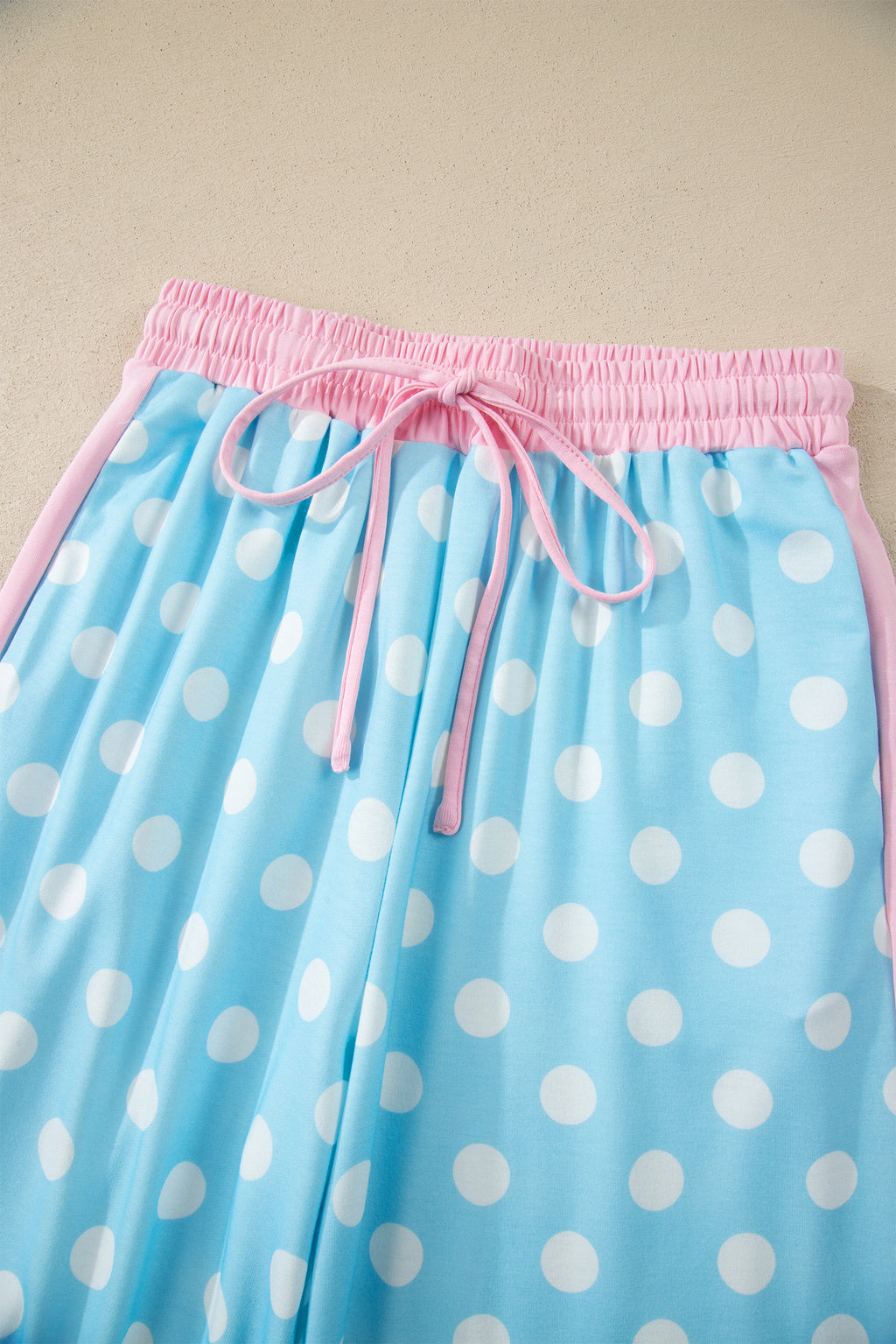 Sky Blue Polka Dot Short Sleeve Top and Pants Set 🇺🇸