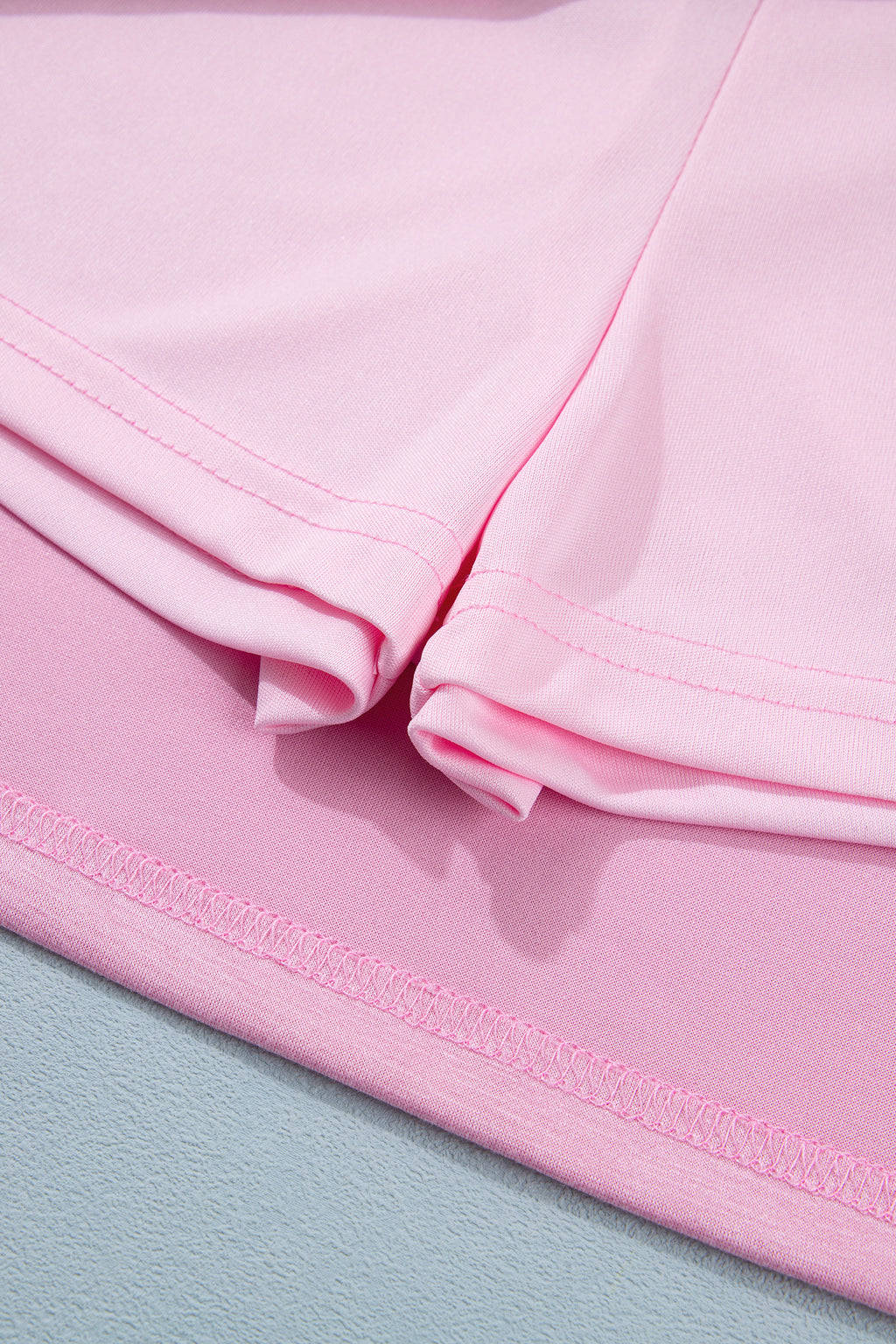 Pink Solid Color Sleeveless Zipper Tank and Skort Set