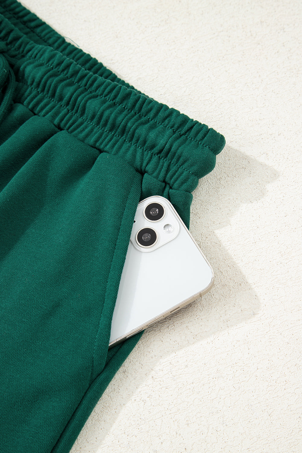 Evergreen Varsity Striped Sleeve Drop Shoulder Sweatshirt and Short Set 🇺🇲