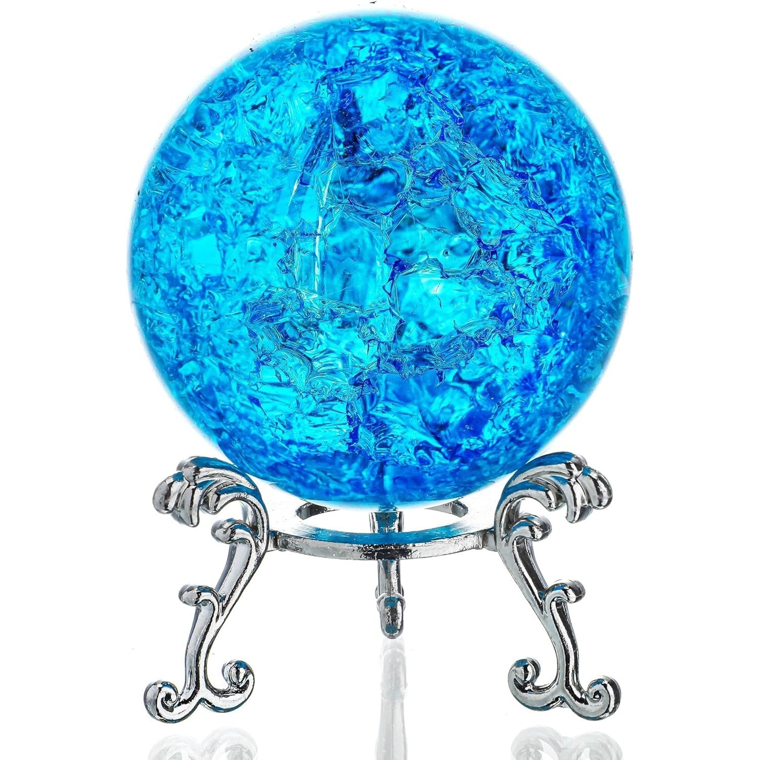 Colorful Crystal Ice Crack Ball Solid Glass Ball Ornament Ornaments