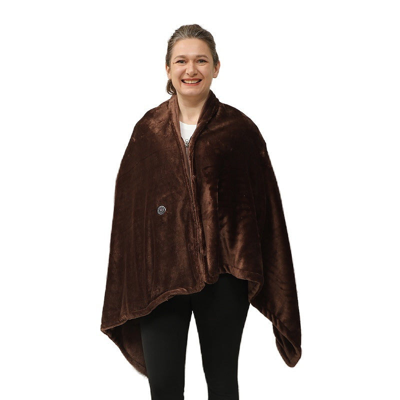 Warm Cover Cold-proof Warm Cloak Fleece-lined Keep Warm And Emit Heat Shawl 🇨🇳