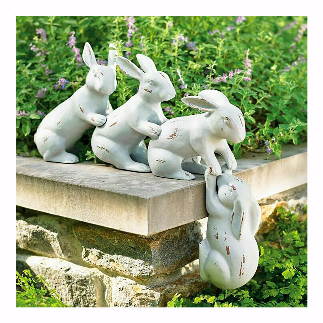 Four Wild Rabbits Ornament Garden Resin Crafts Sculpture Decoration 🇨🇳