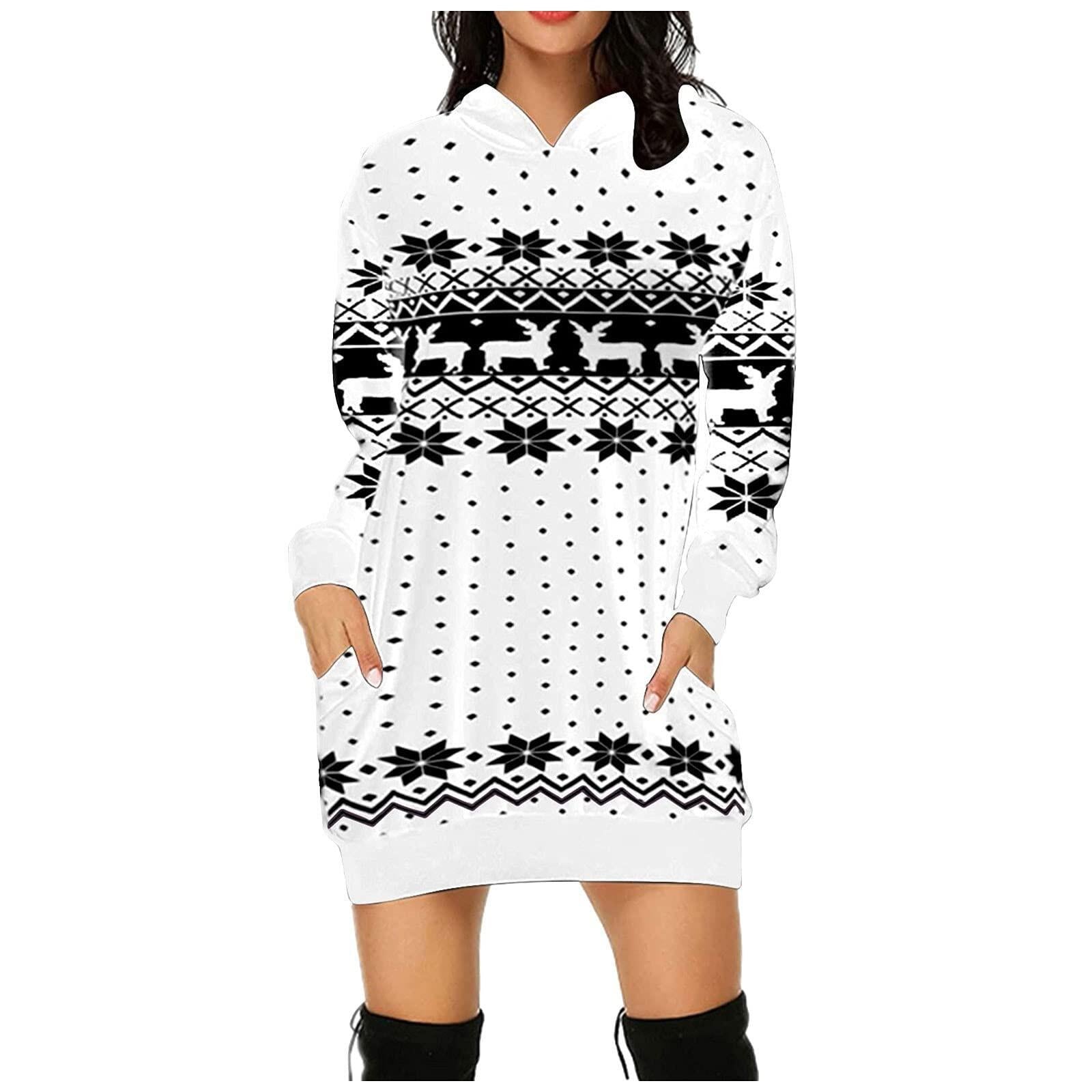 Christmas design Pocket Hoodie Sweatshirt dress 🇨🇳