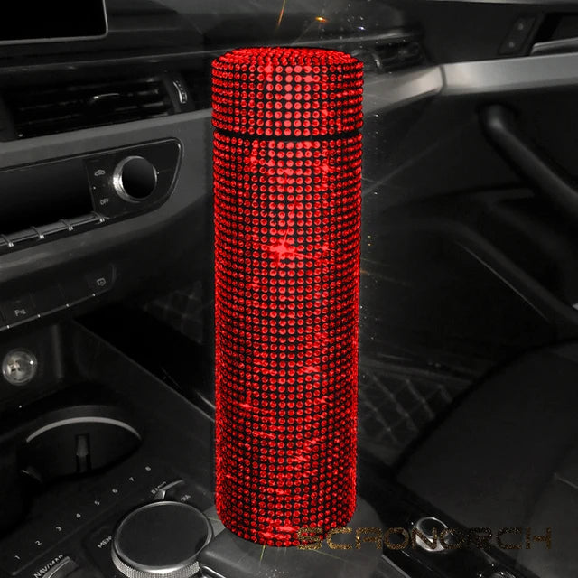 Bling Rhinestone Thermos Insulated Double Wall Stainless Steel Water Bottle 🇨🇳