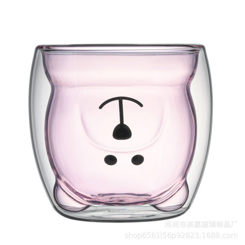 Creative Cartoon Double Glass Bear Cup 🇨🇳