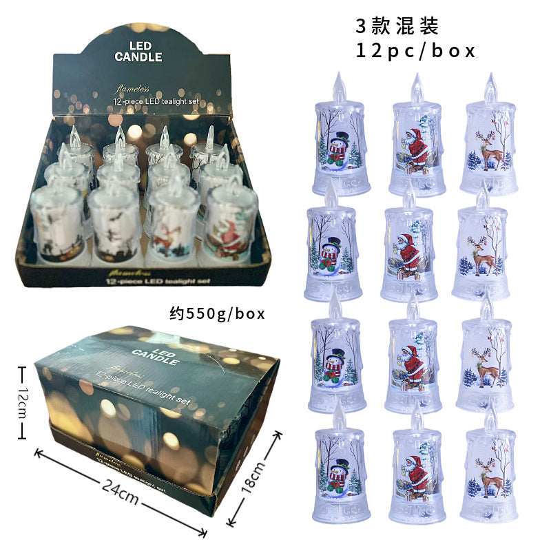 Christmas led electronic candle light Christmas snowman Elk decoration 🇨🇳