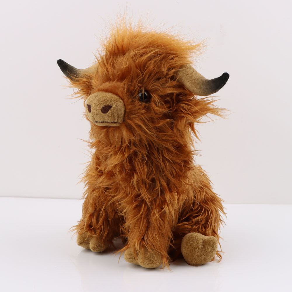 Highland Cow plush toy simulation long haired cow figurine 🇨🇳