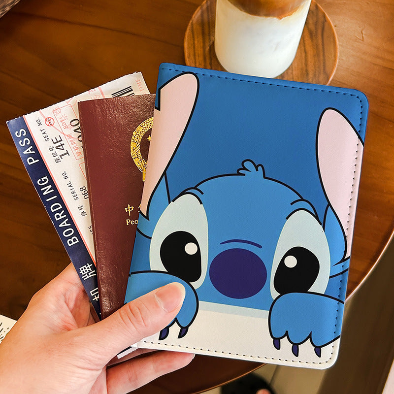Cartoon passport holder ID bag protective cover multifunctional card bag portable collection for overseas travel 🇨🇳