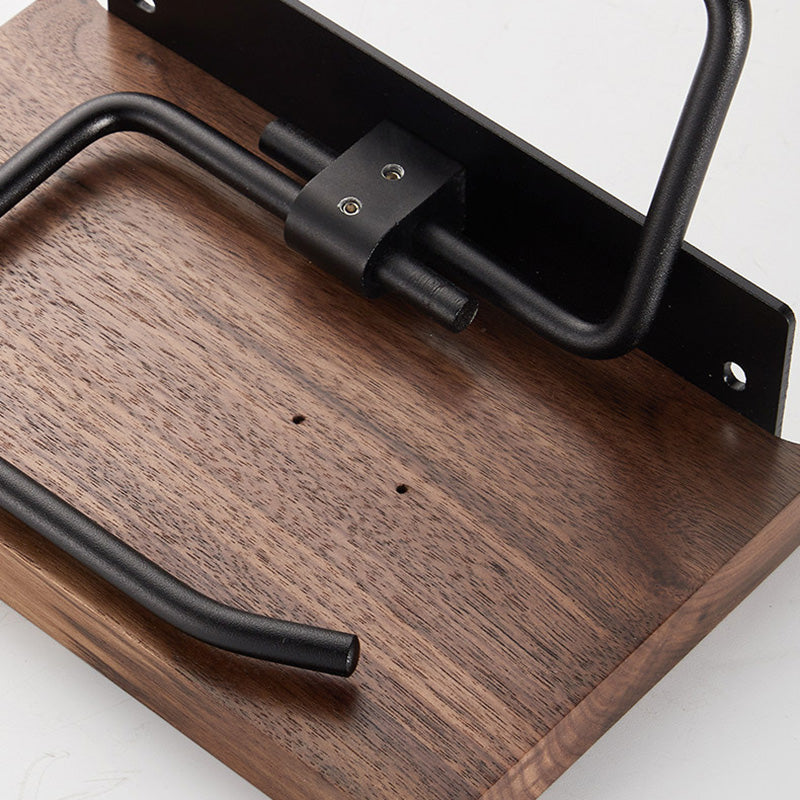 Toilet Paper Towel Holder Wall Mounted Black Walnut Toilet Roll Holder 🇨🇳