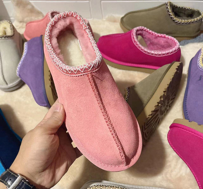 Snow boots low cut short tube flat bottomed casual shoes/slippers 🇨🇳