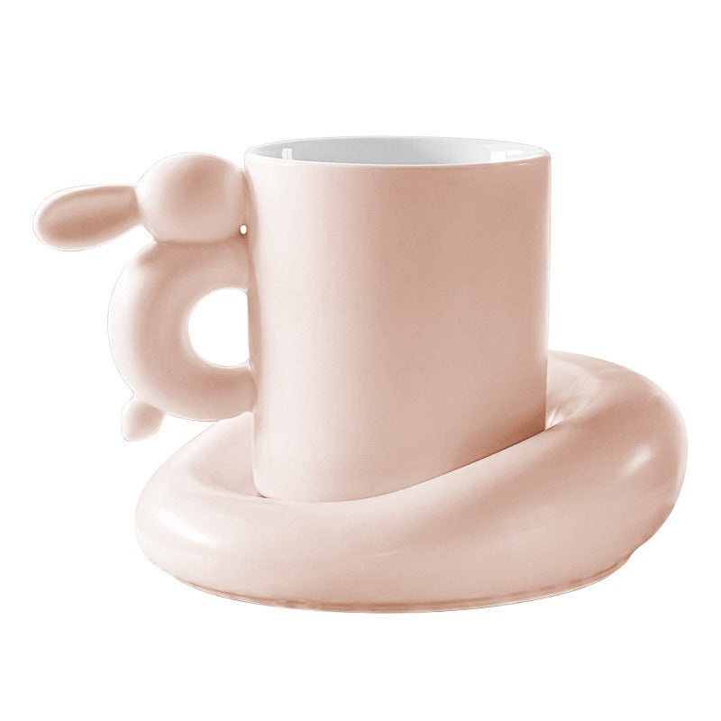Rabbit Coffee Cup Milk Ceramic Cup And Saucer Set Design Afternoon Tea 🇨🇳