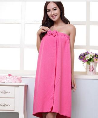 Women Microfiber Bath Towel Bath Robe Bathrobe Body Spa Bath Bow Wrap Towel Super Absorbent Bath Gown U0986 🇨🇳