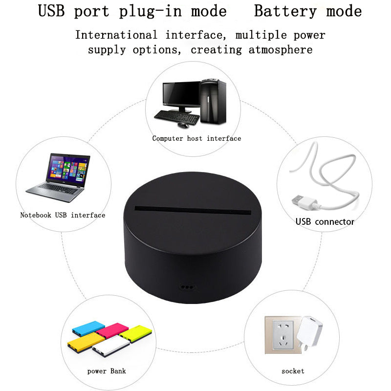 Tuya Smart App Remote Control RGB Colorful Table Lamp LED Acrylic Animation Dimming Color 3D Night Light 🇨🇳