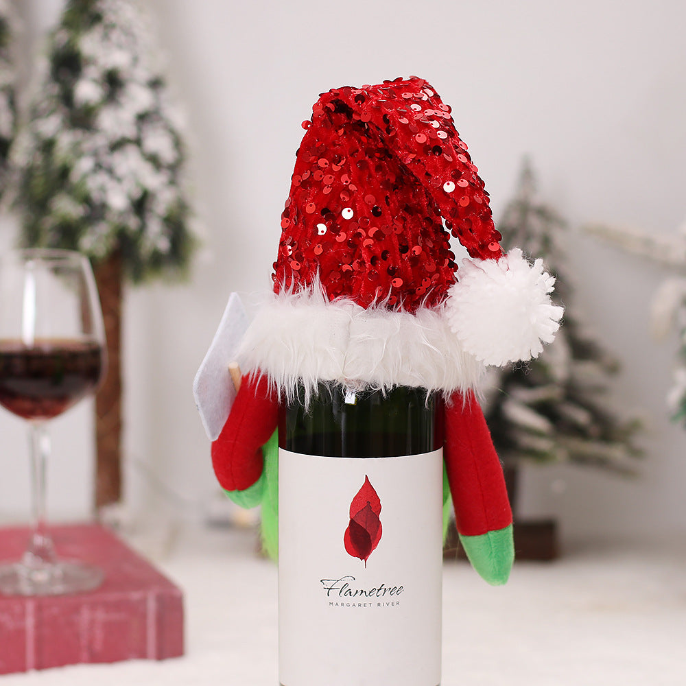 Christmas Couple Grinch Decoration Wine Bottle Set 🇨🇳