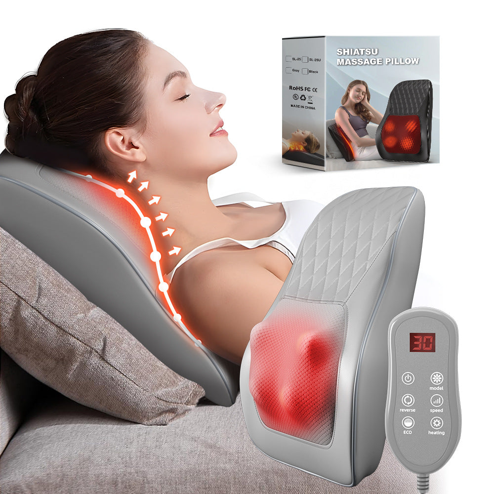 Home Use Multi-Function Massage Pillow for Neck, Shoulder, Waist, and Back with Electric Massager for Shoulder and Cervical Care 🇨🇳