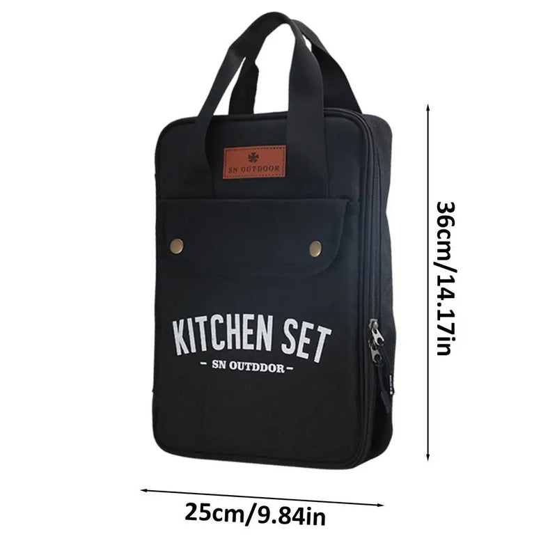 Camping Kitchen 8pcs Outdoor Cookware Kit Stainless Steel Tool Travel Set And Utensil Organizer Storage bag 🇨🇳