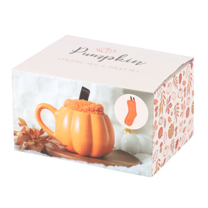 Pumpkin Shaped Mug and Socks Set 🇬🇧