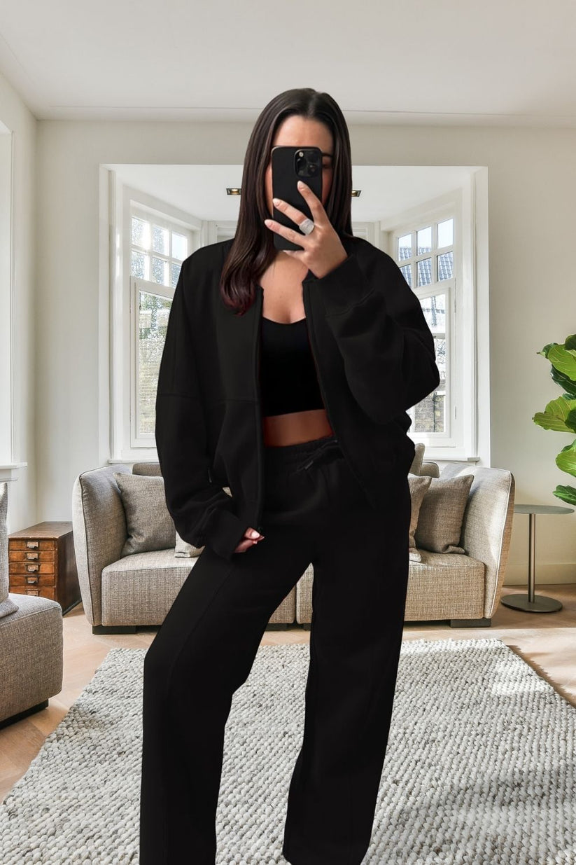 Bomber New Style Oversized Fleece Zipper and Wide Leg Tracksuit 🇬🇧