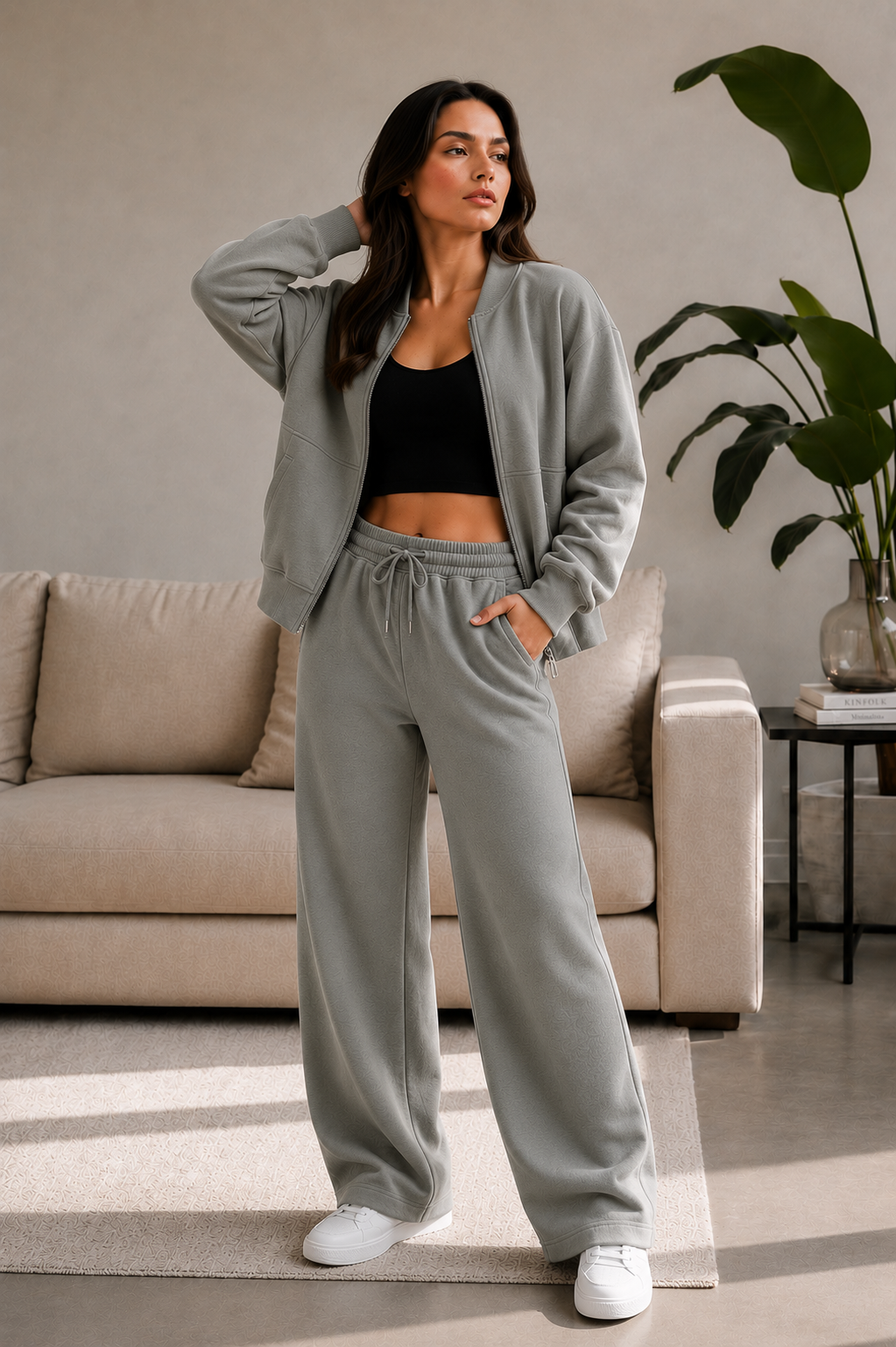 Bomber New Style Oversized Fleece Zipper and Wide Leg Tracksuit 🇬🇧