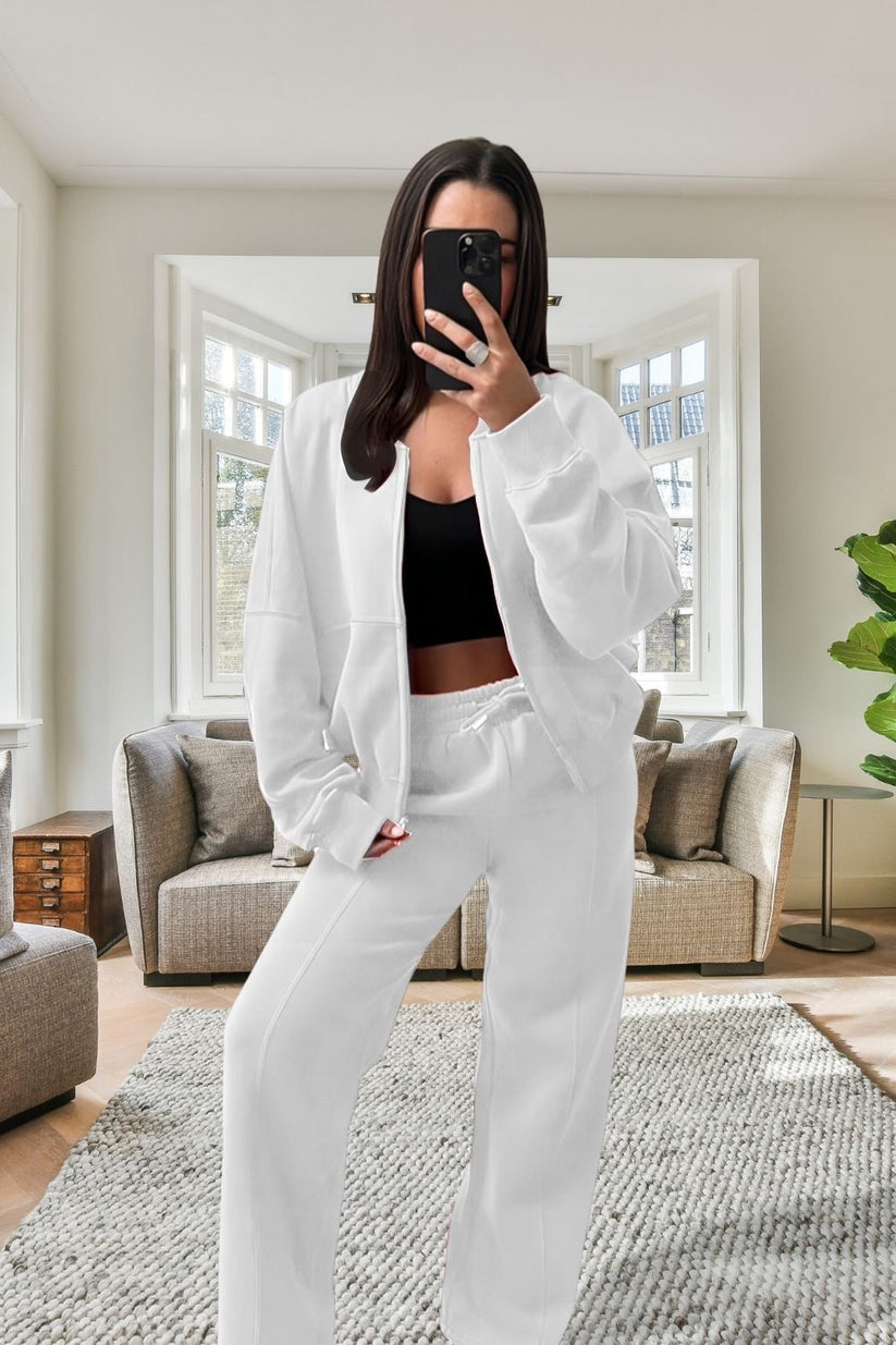 Bomber New Style Oversized Fleece Zipper and Wide Leg Tracksuit 🇬🇧