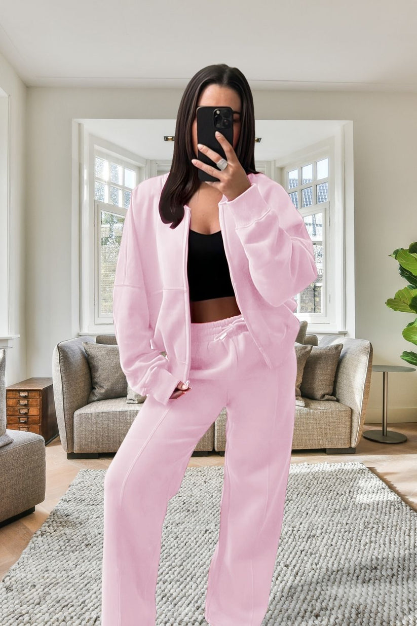 Bomber New Style Oversized Fleece Zipper and Wide Leg Tracksuit 🇬🇧