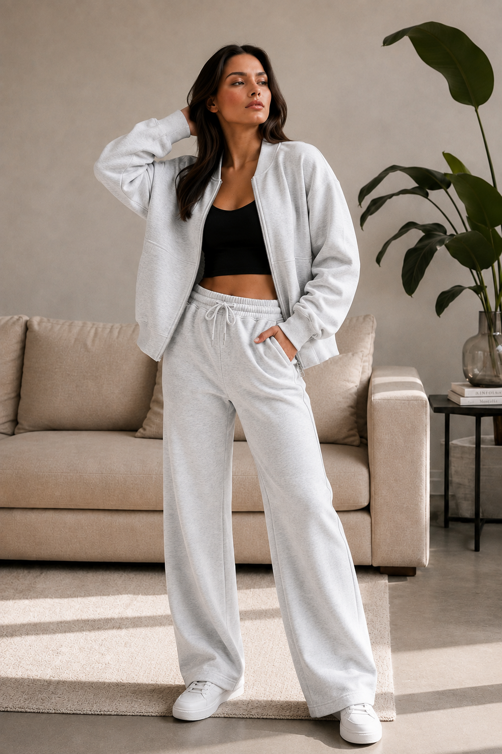 Bomber New Style Oversized Fleece Zipper and Wide Leg Tracksuit 🇬🇧