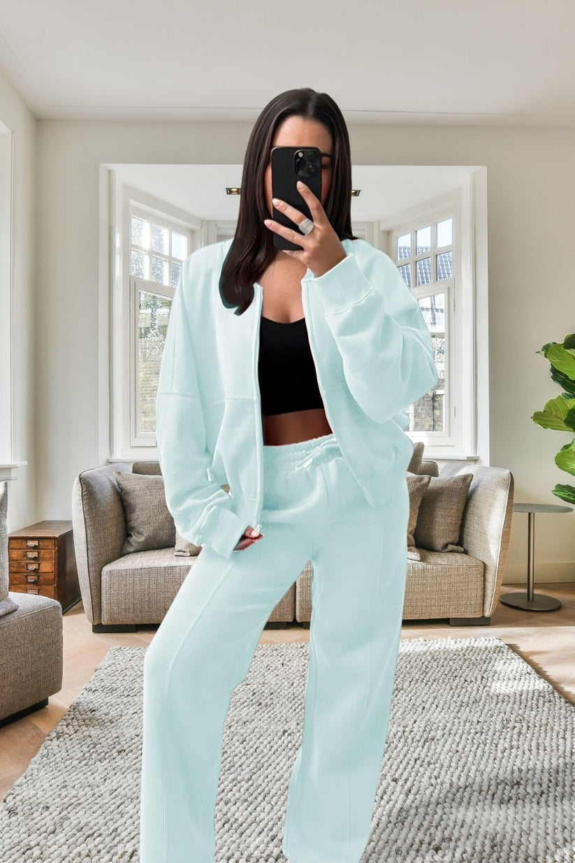 Bomber New Style Oversized Fleece Zipper and Wide Leg Tracksuit 🇬🇧