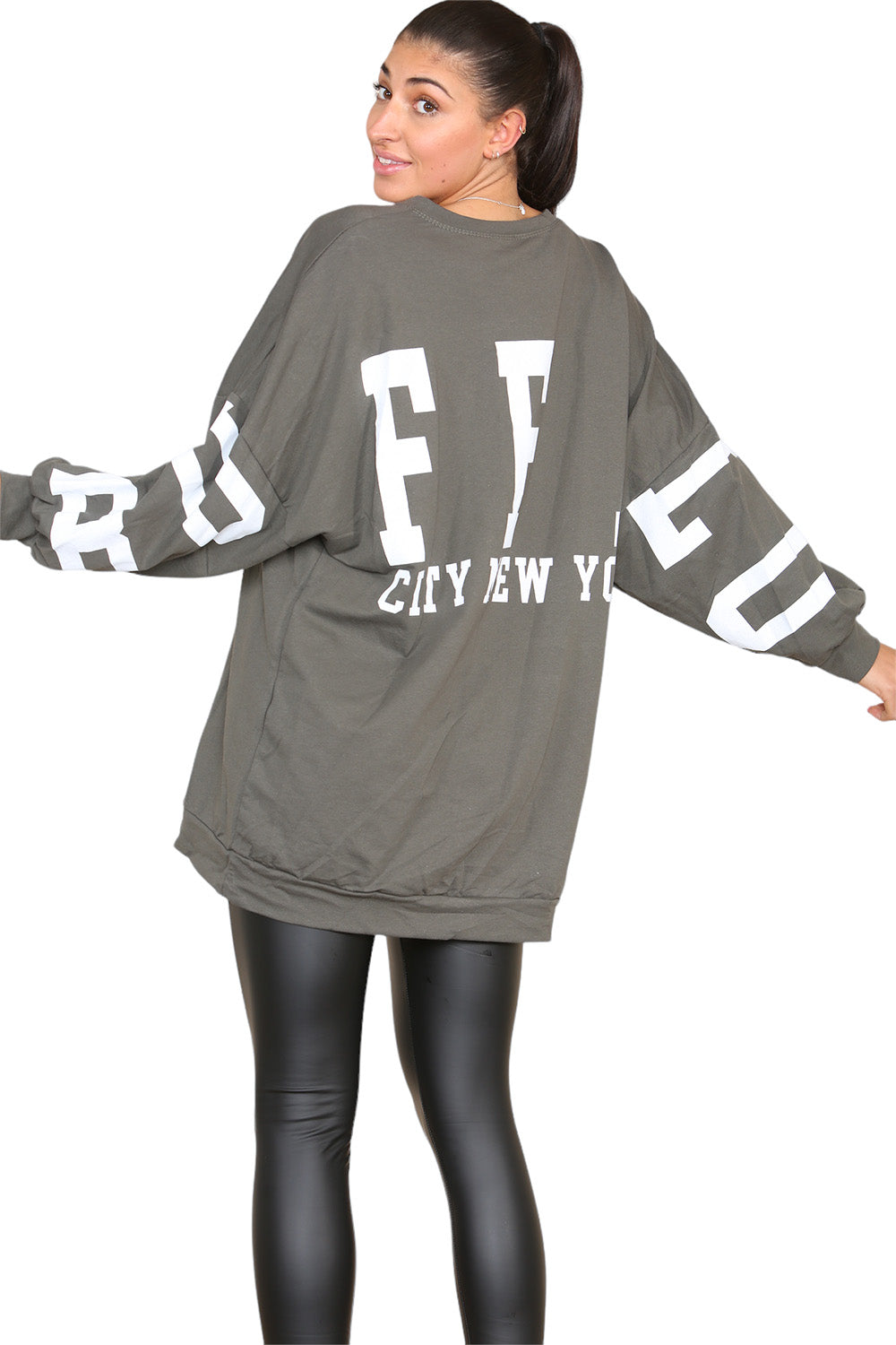 Buffalo Slogan Print Oversized Jumper Dress 🇬🇧