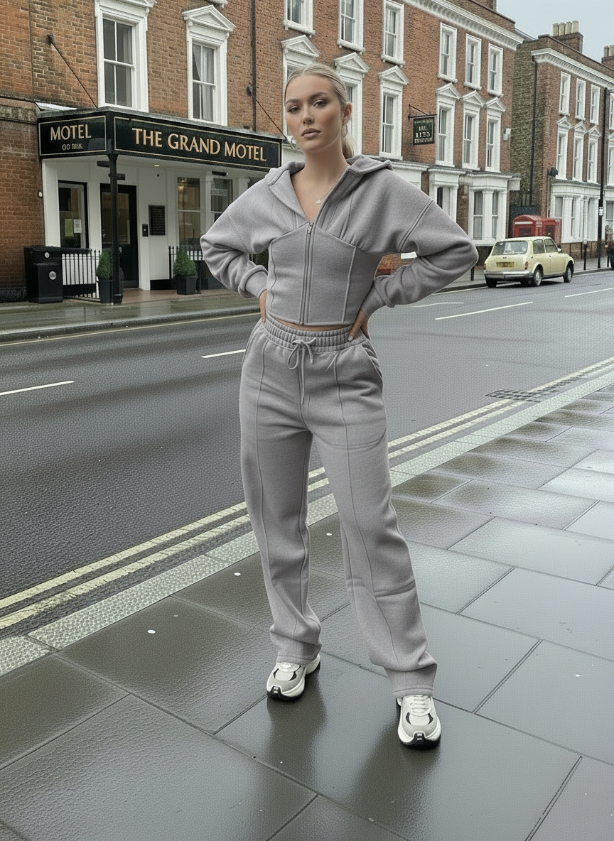 Cropped Zip Hoodie & Trouser Set 🇬🇧