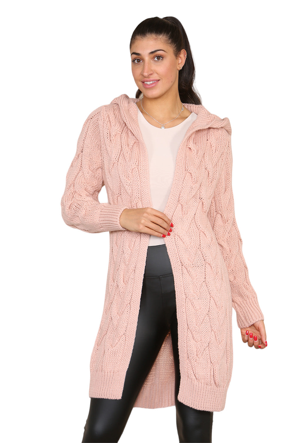 Knitted Cables Hooded Long Over Sized Cardigan 🇬🇧