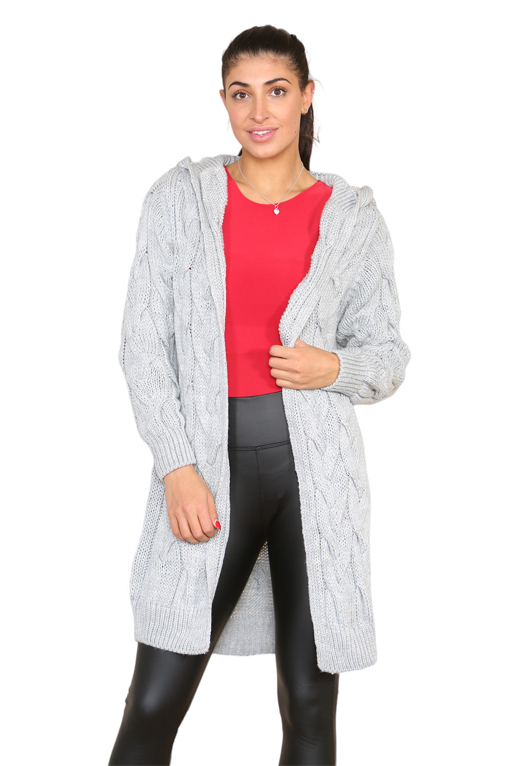Knitted Cables Hooded Long Over Sized Cardigan 🇬🇧