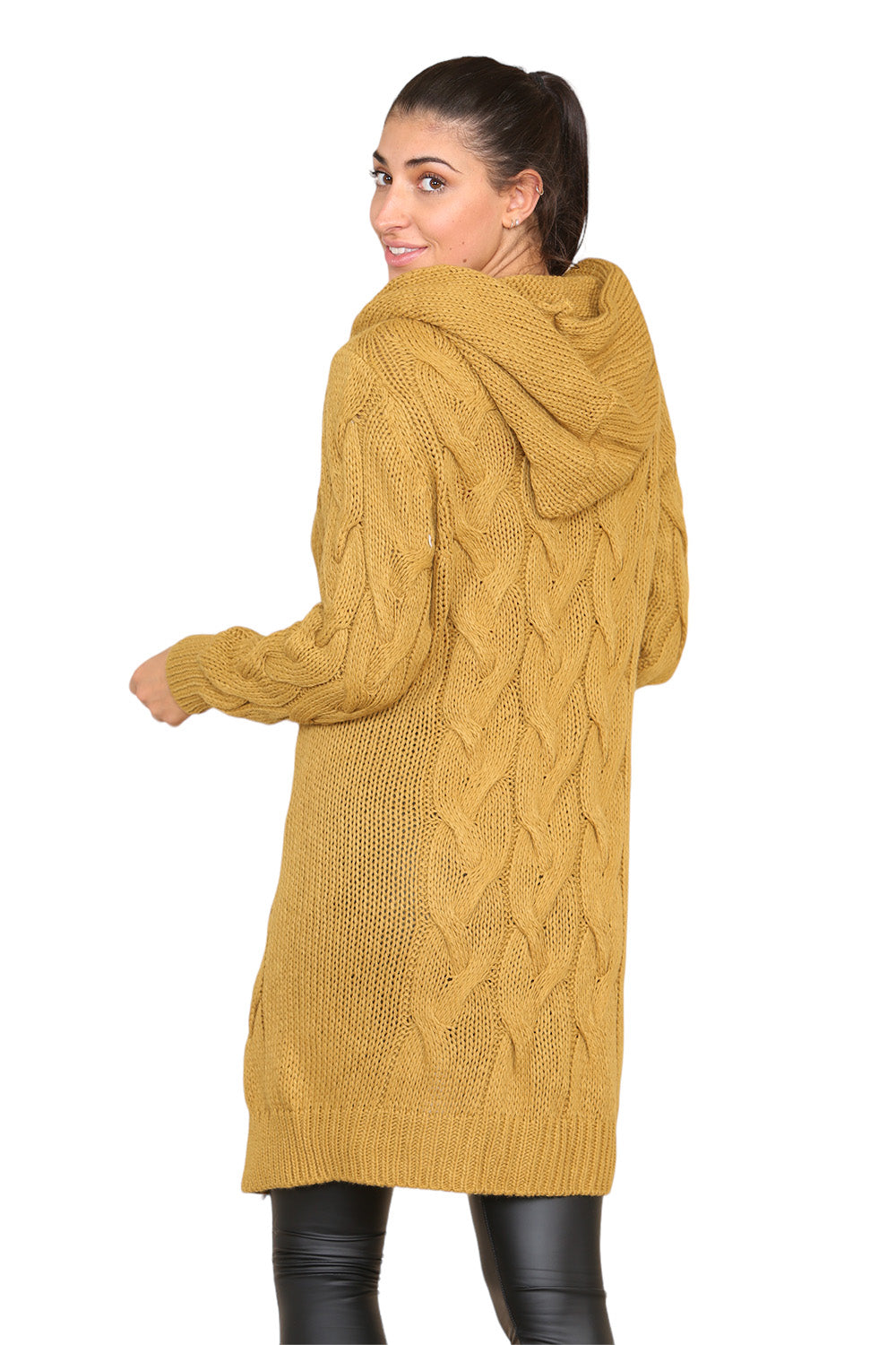 Knitted Cables Hooded Long Over Sized Cardigan 🇬🇧