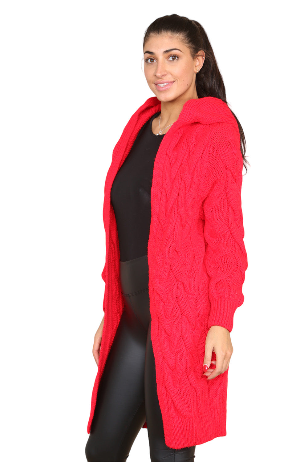 Knitted Cables Hooded Long Over Sized Cardigan 🇬🇧