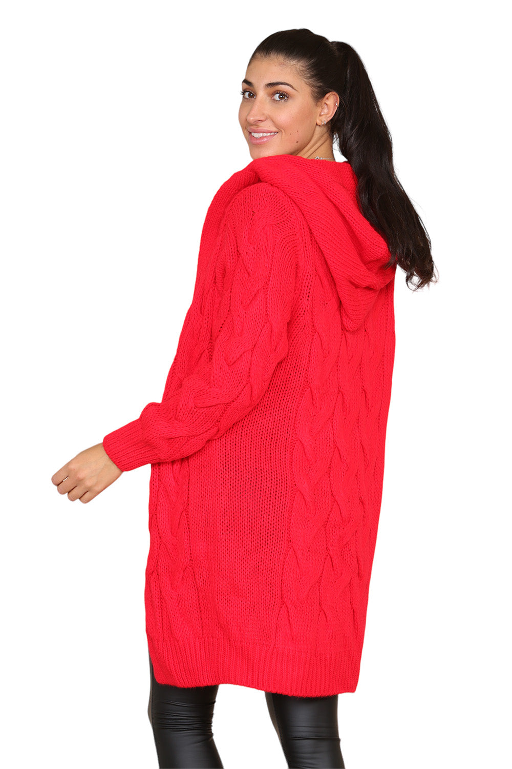 Knitted Cables Hooded Long Over Sized Cardigan 🇬🇧