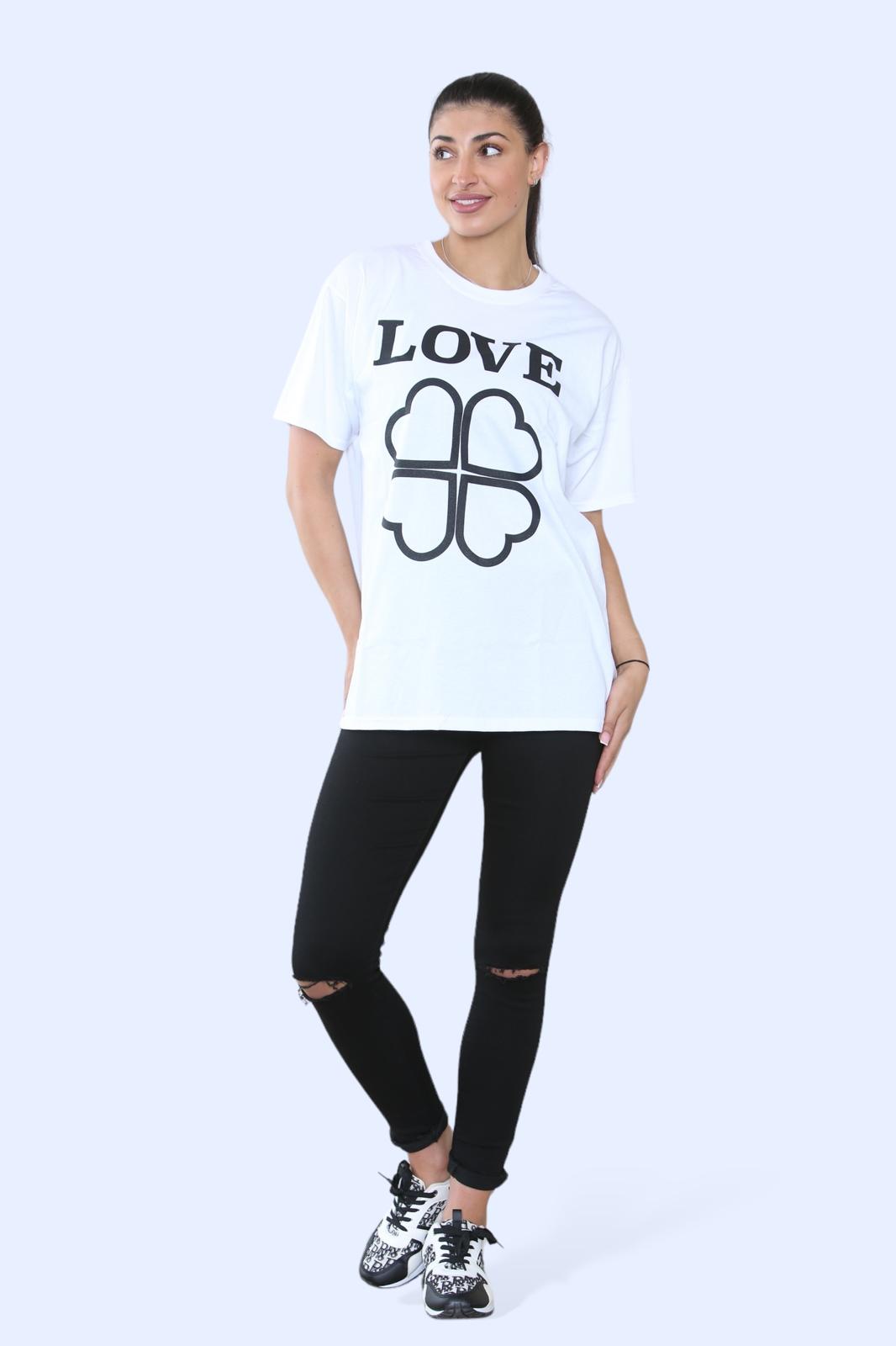 Ladies Love Printed Short Sleeve T-Shirt Top 🇬🇧