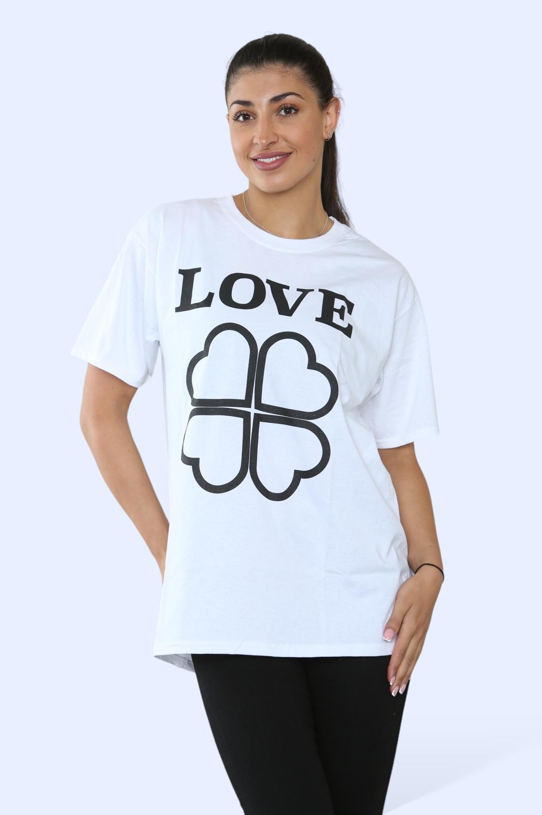 Ladies Love Printed Short Sleeve T-Shirt Top 🇬🇧