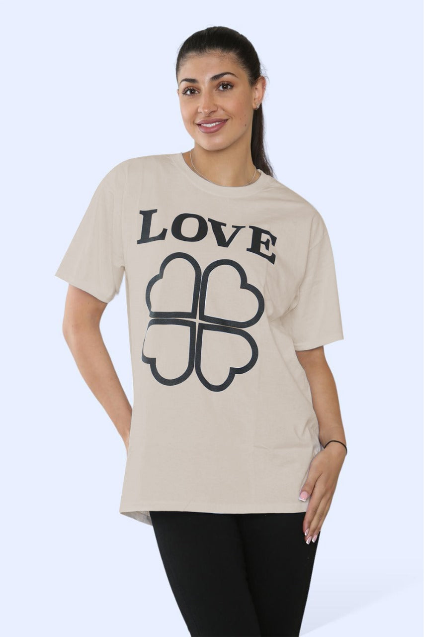 Ladies Love Printed Short Sleeve T-Shirt Top 🇬🇧