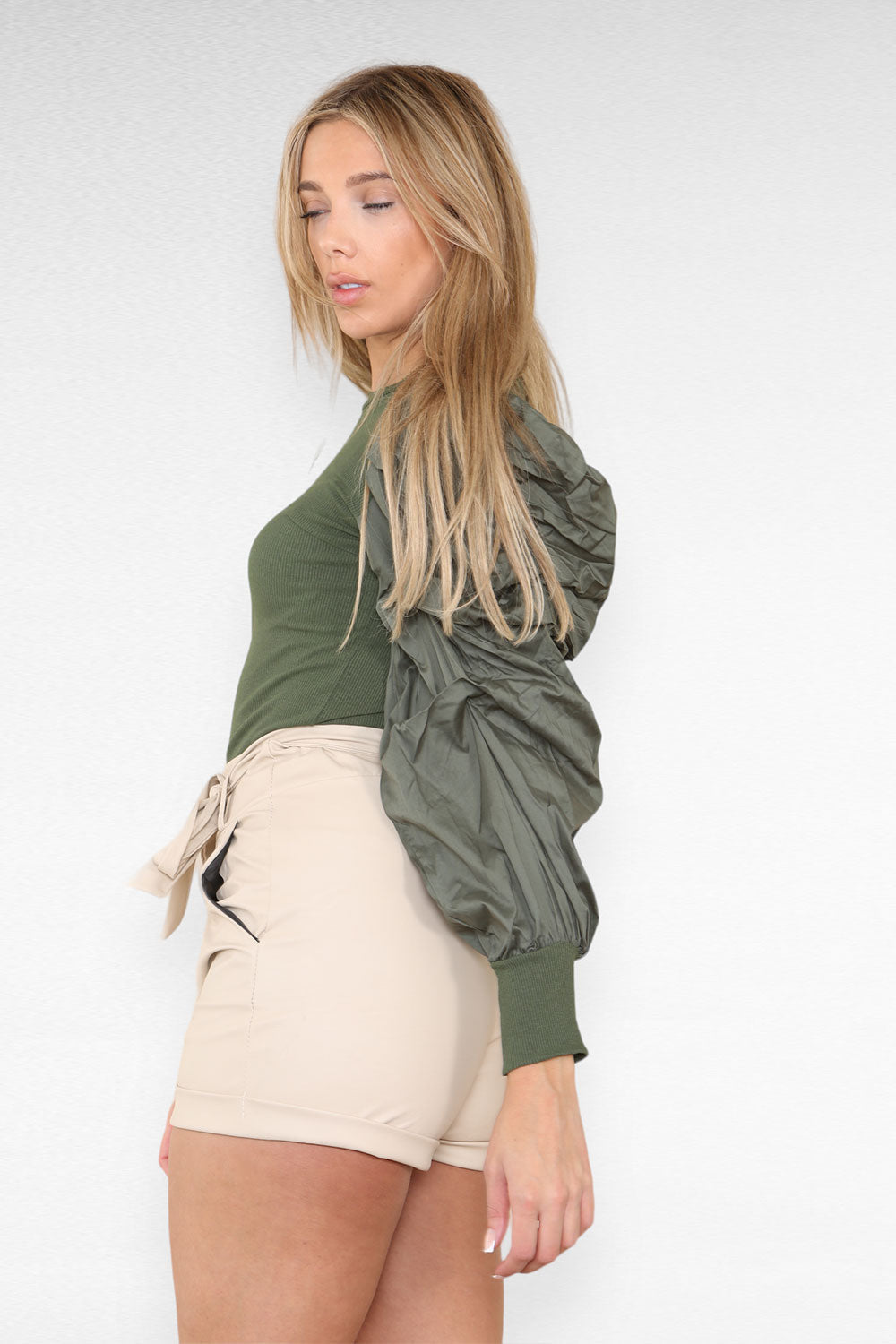 PU Faux Leather Belted Wet Look Shorts With Strap 🇬🇧
