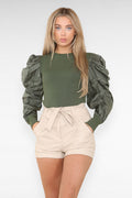 PU Faux Leather Belted Wet Look Shorts With Strap 🇬🇧