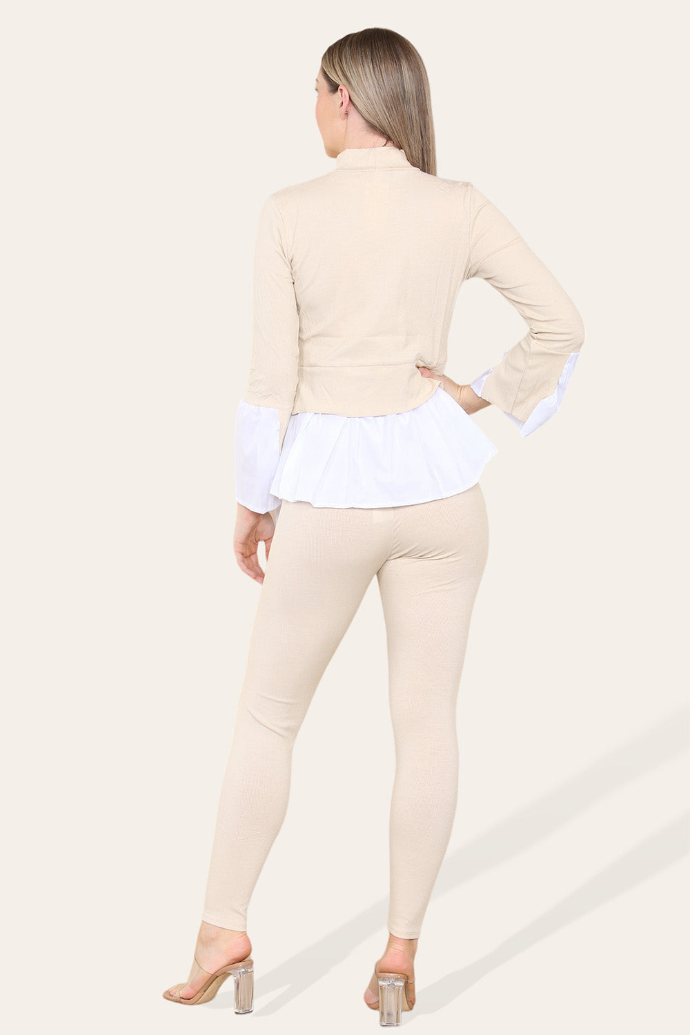 Ribbed Lounge Wear Flared Shirt and Leggings Co-Ord Set 🇬🇧