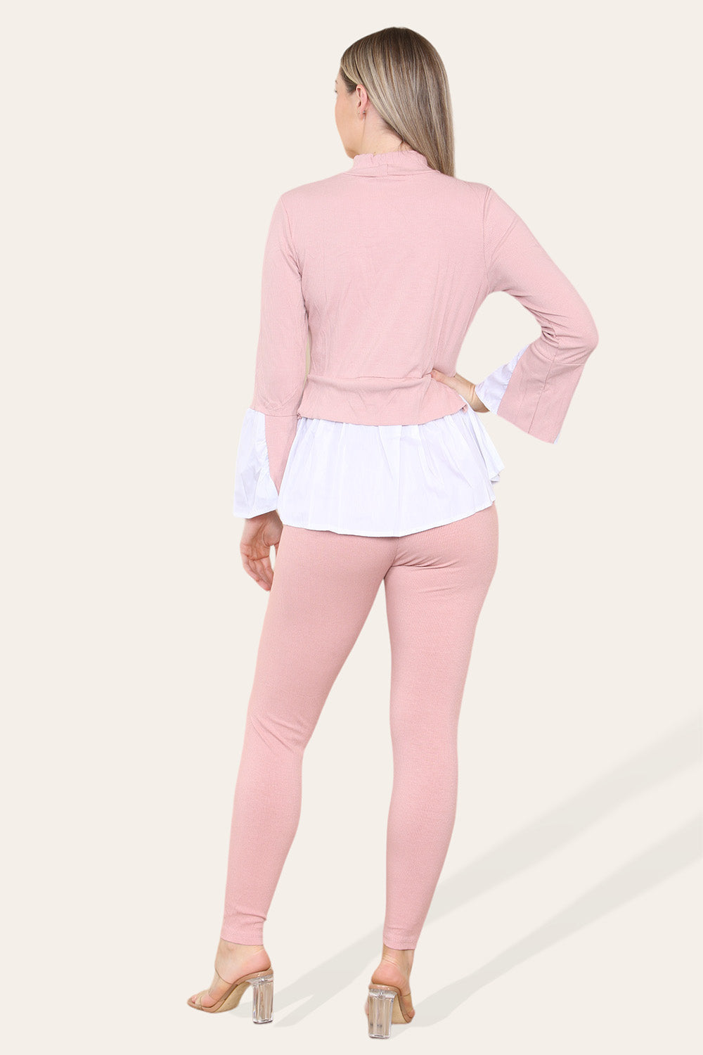 Ribbed Lounge Wear Flared Shirt and Leggings Co-Ord Set 🇬🇧