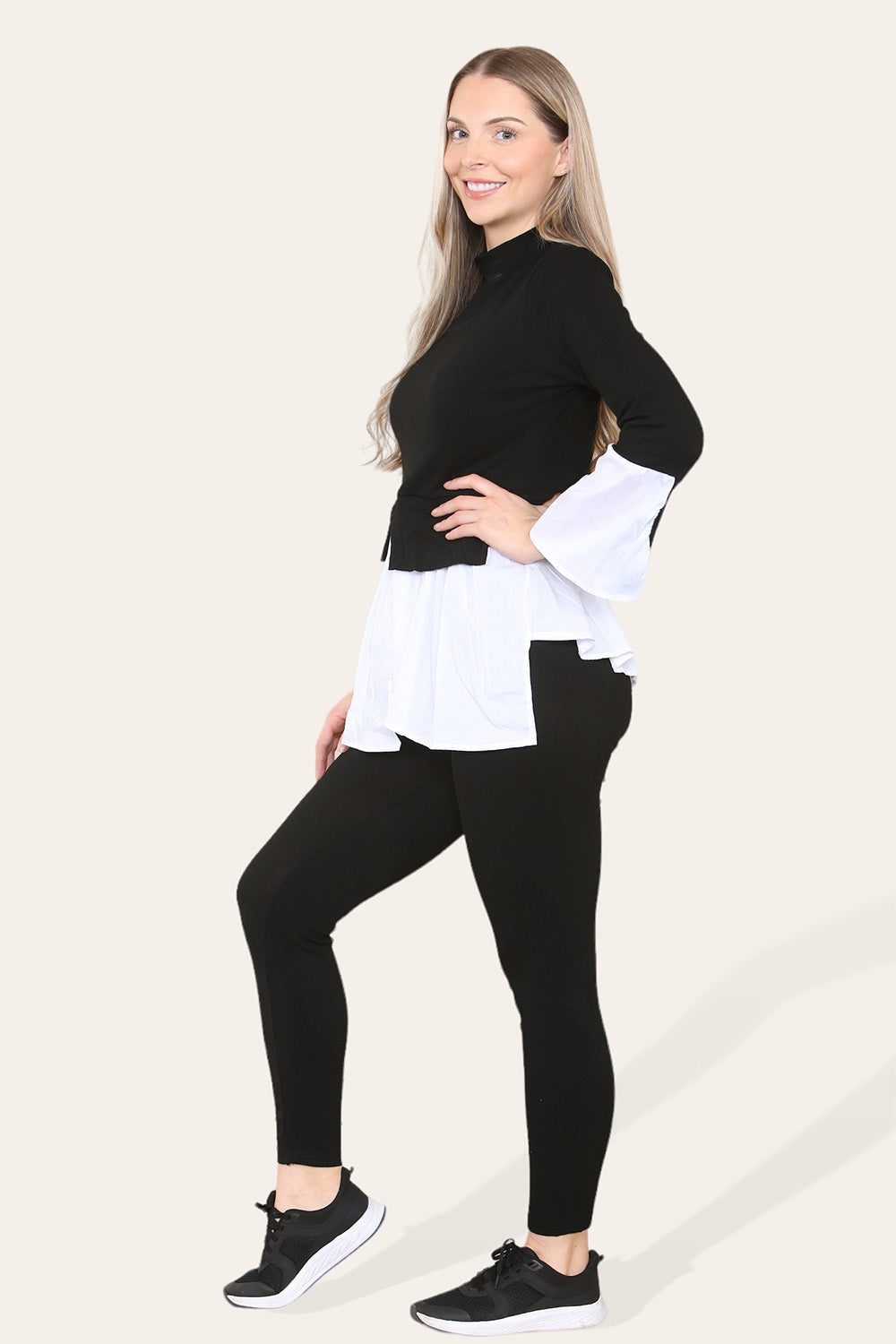 Ribbed Lounge Wear Flared Shirt and Leggings Co-Ord Set 🇬🇧