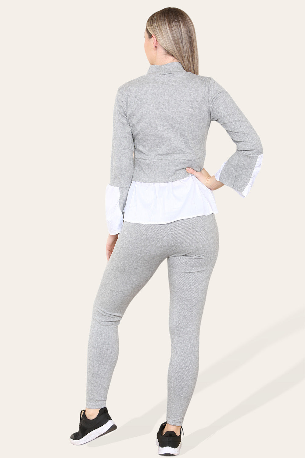 Ribbed Lounge Wear Flared Shirt and Leggings Co-Ord Set 🇬🇧