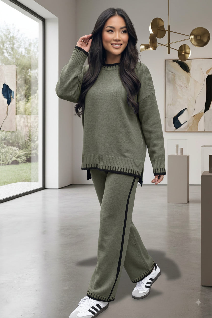 Stitched Stylish 2-Piece Knitted Lounge Comfort Co-Ord Set 🇬🇧