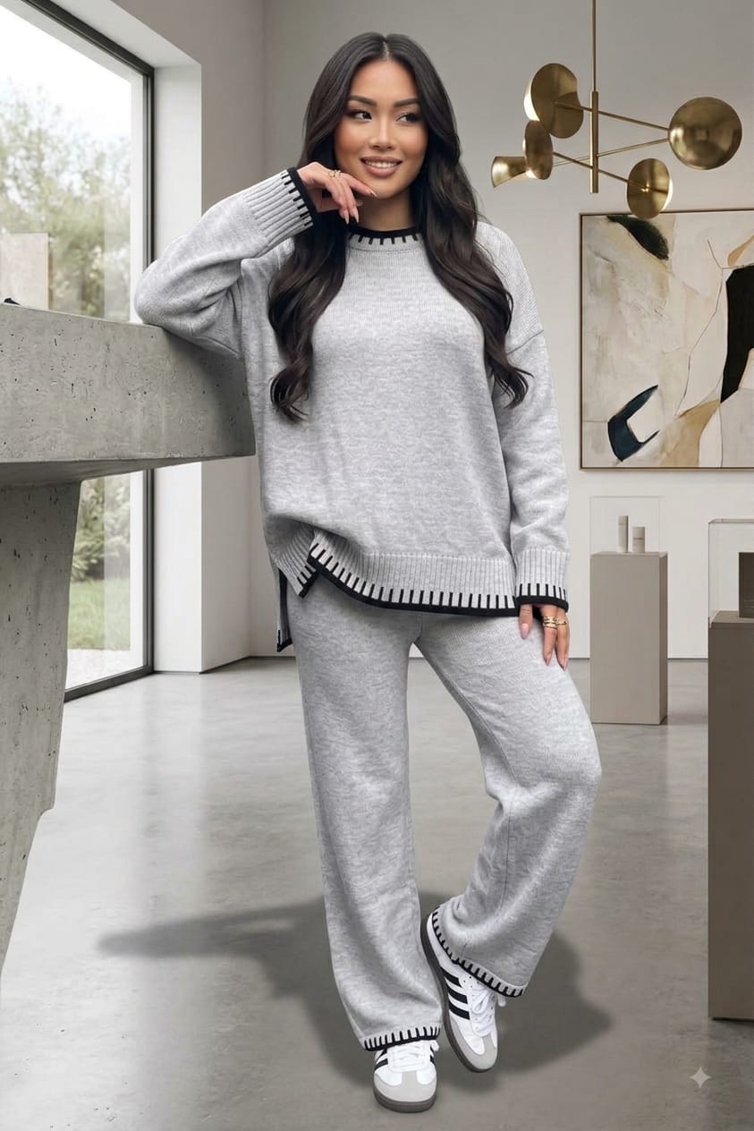 Stitched Stylish 2-Piece Knitted Lounge Comfort Co-Ord Set 🇬🇧